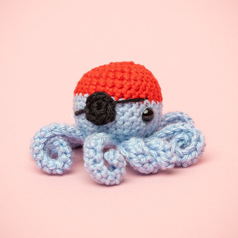 Piraten-Tintenfisch rot-blau