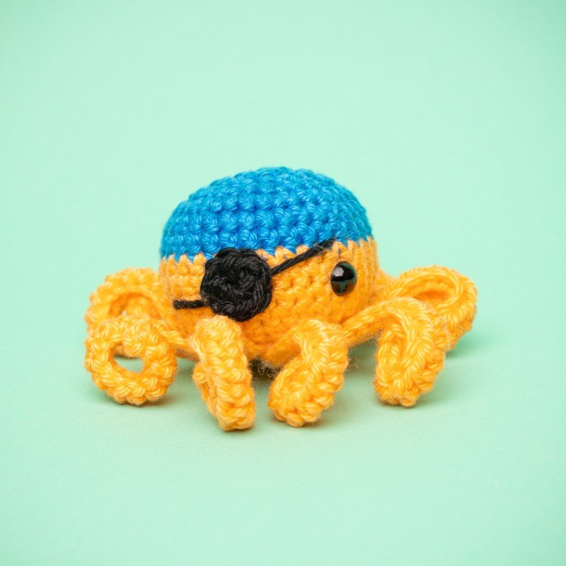 Piraten-Tintenfisch blau-gelb