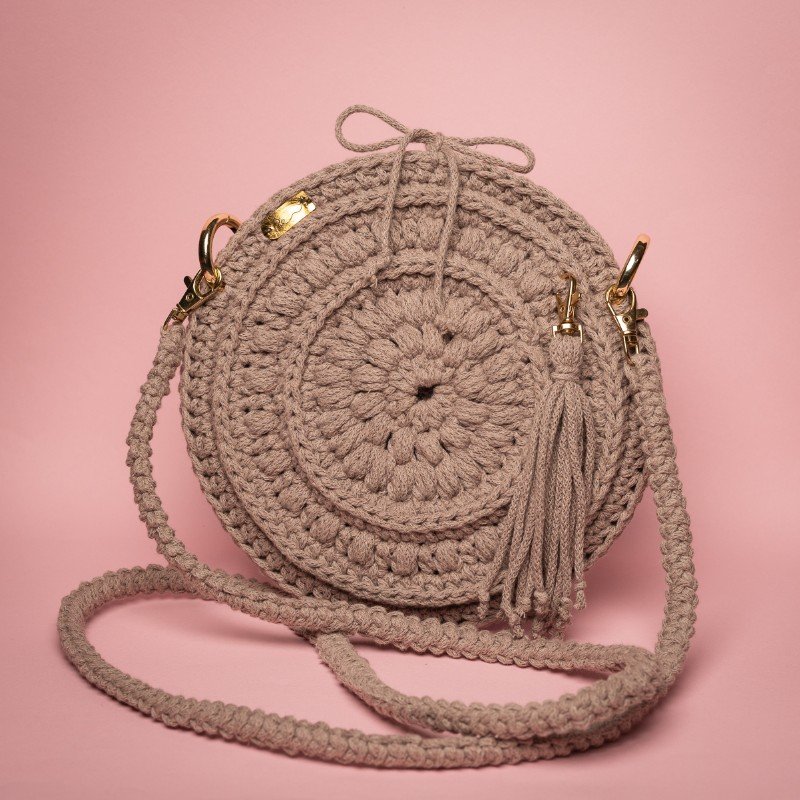 Boho-Handtasche - mauve/gold