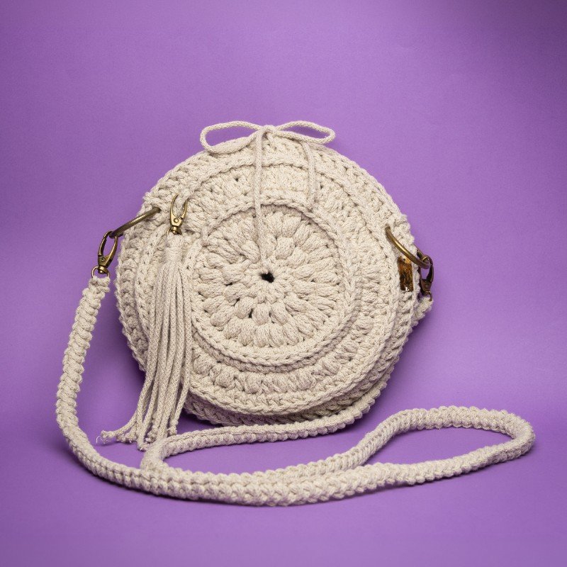 Boho-Handtasche - beige/gold